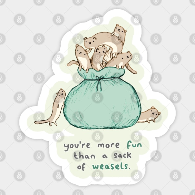 Sack of Weasels Sticker by Sophie Corrigan